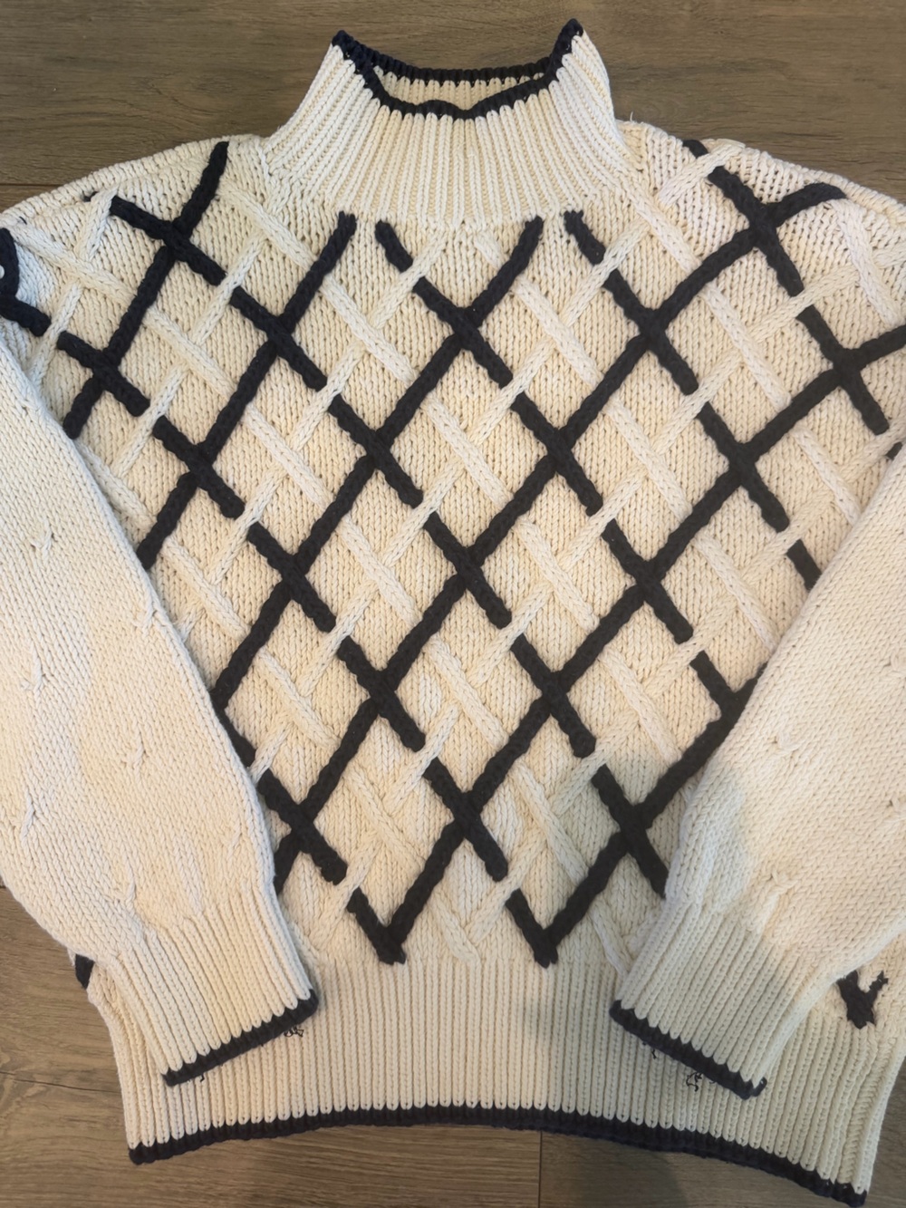 Hand Knit Cable Knit 100% Cotton Sweater